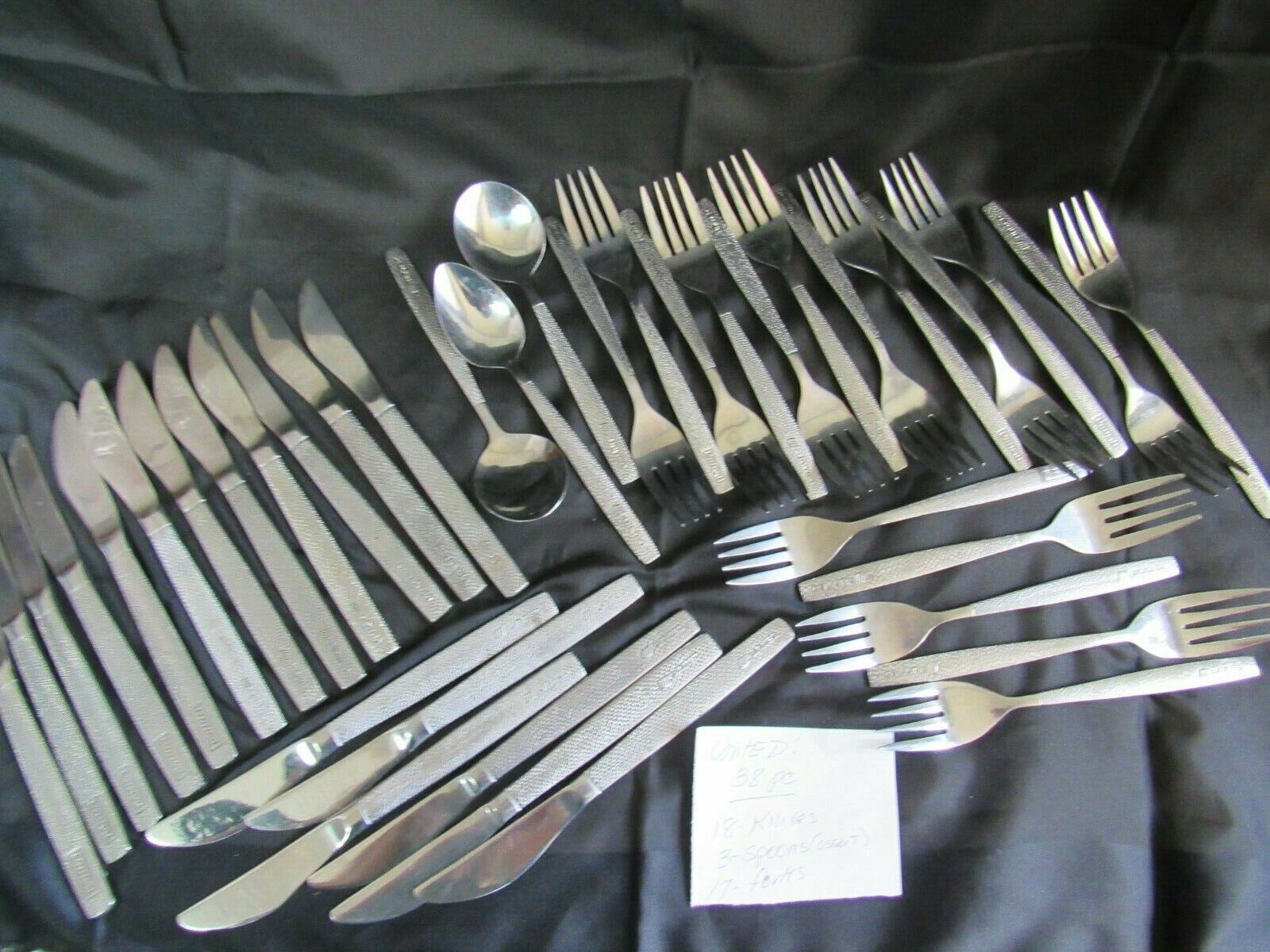 Vintage *United* Airline First Class Silverware Stainless Flatware- 38 pcs- 