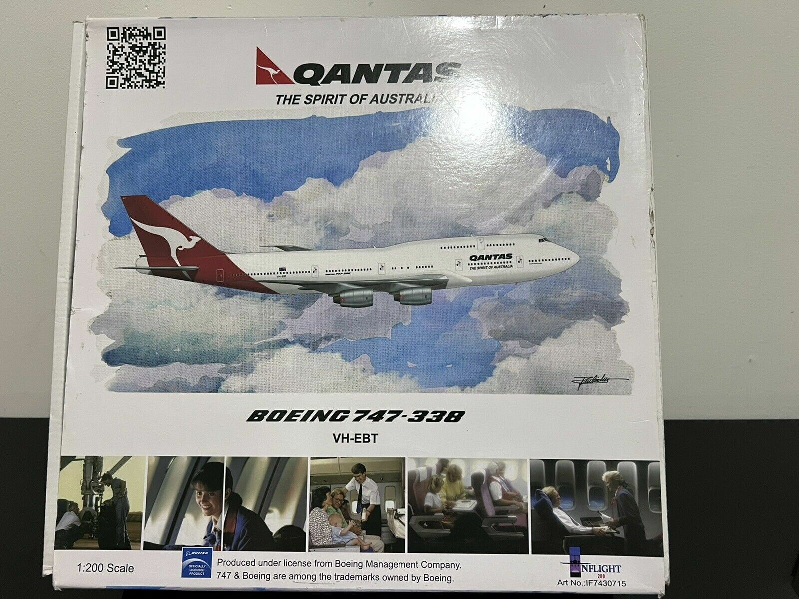 Hard to Find 1/200 Inflight Qantas 747-300 VH-EBT IF7430715, City of Wagga Wagga