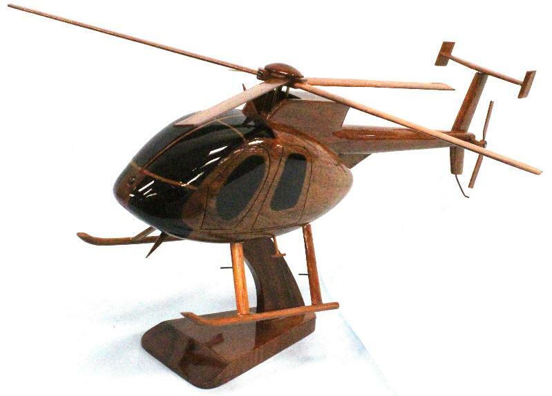 MD530 HELICOPTER MODEL Mahogany NATURAL WOOD
