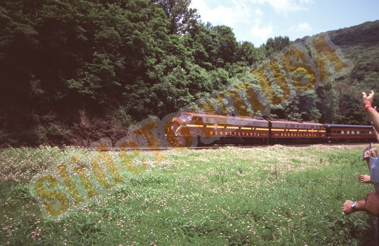 Vtg 2009 Train Slide 5711 Pennsylvania Engine X1R119