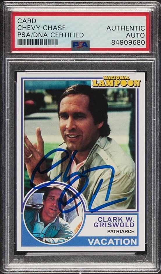 National Lampoon's Vacation Custom Card Chevy Chase Signed PSA Authentic Auto