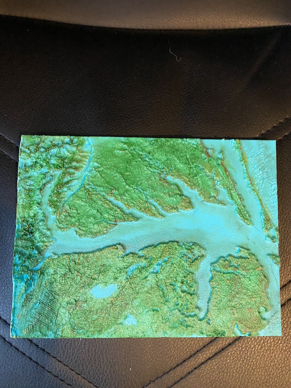3d topographical relief Map Inner Banks North Carolina 6 Inches