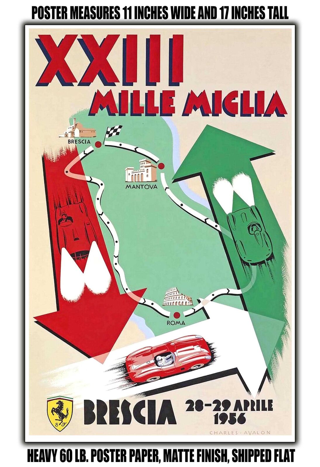 11x17 POSTER - 1956 XXIII Mille Miglia Brescia