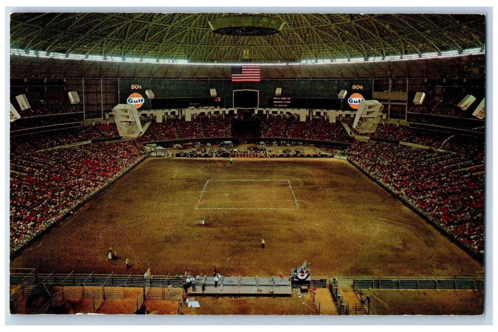 Houston Texas TX Postcard Whooppee Astrodome Houston Livestock Show Rodeo 1965