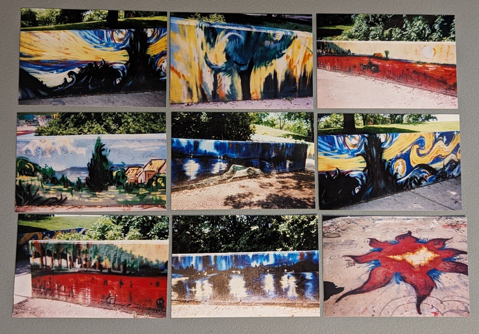 VTG Found Photos (9) - Van Gogh Inspired Graffiti Art - Early 2000s Chicago Park