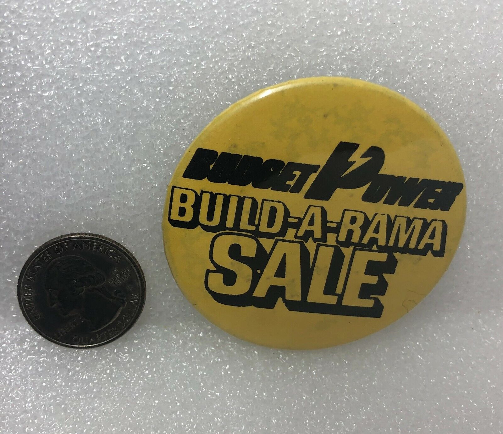 Budget Power Build-A-Rama Sale Advertising Pin