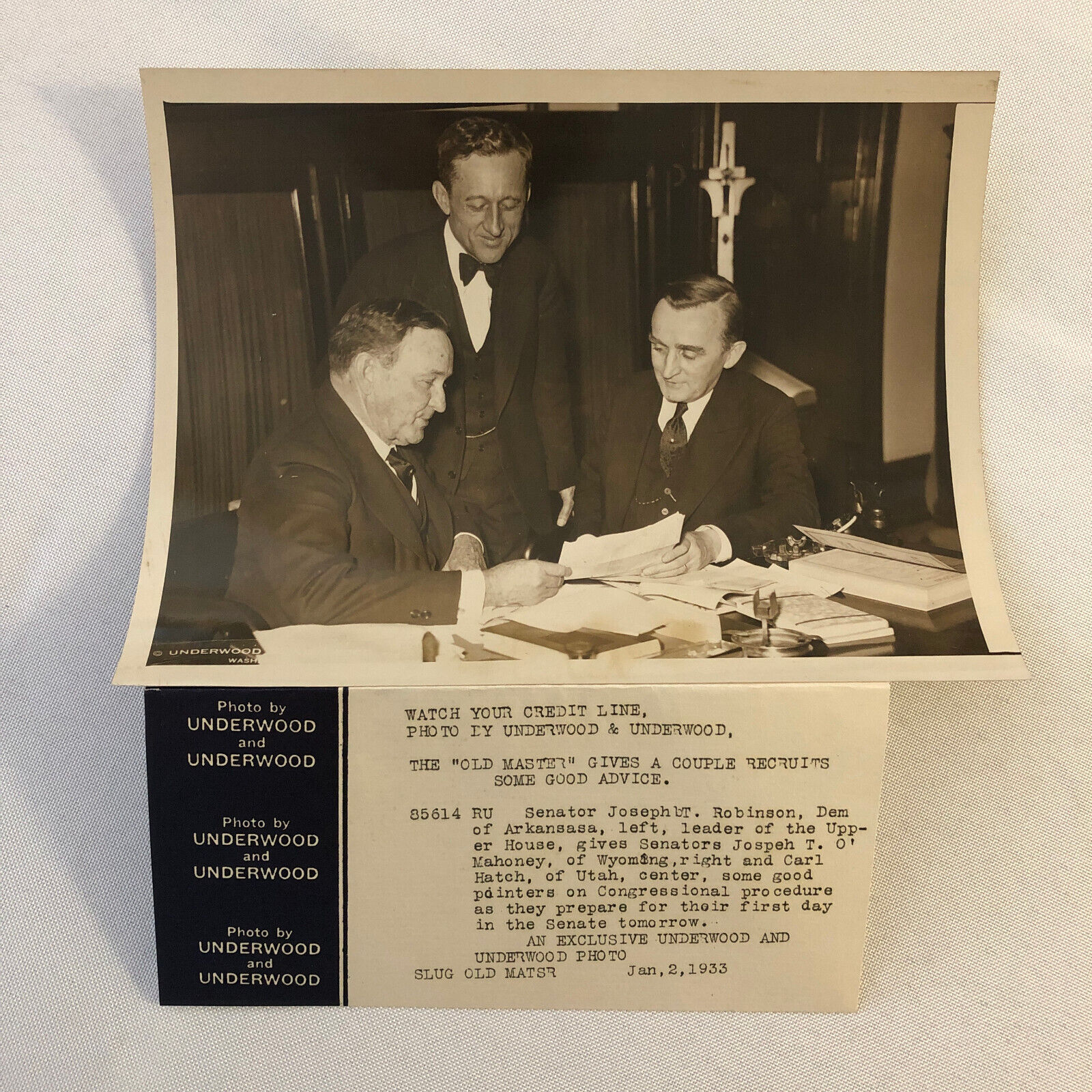 Press Photo Photograph Washington Senators Underwood & Underwood 1933 Utah +