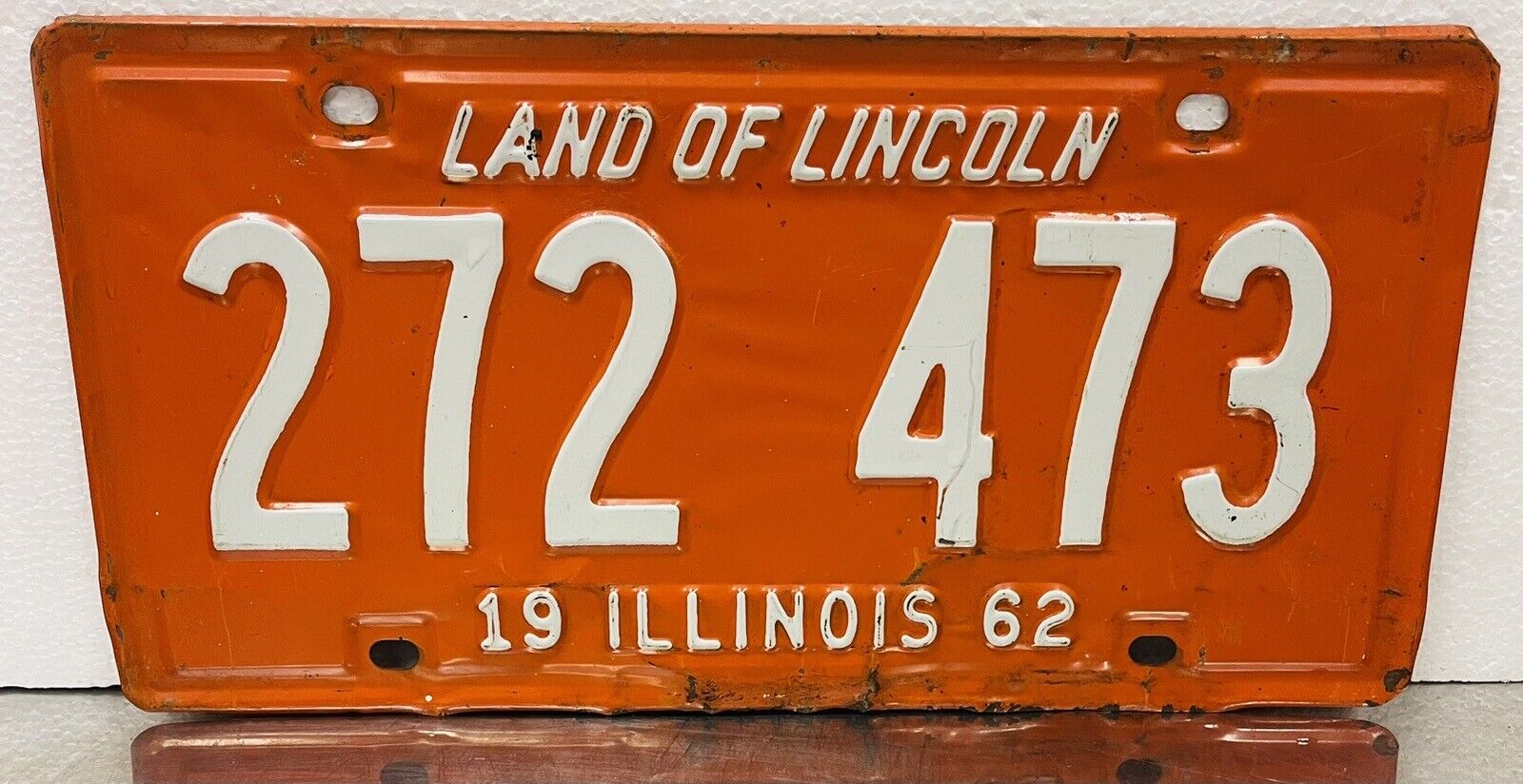 Illinois 1962 License Plate # 272 473