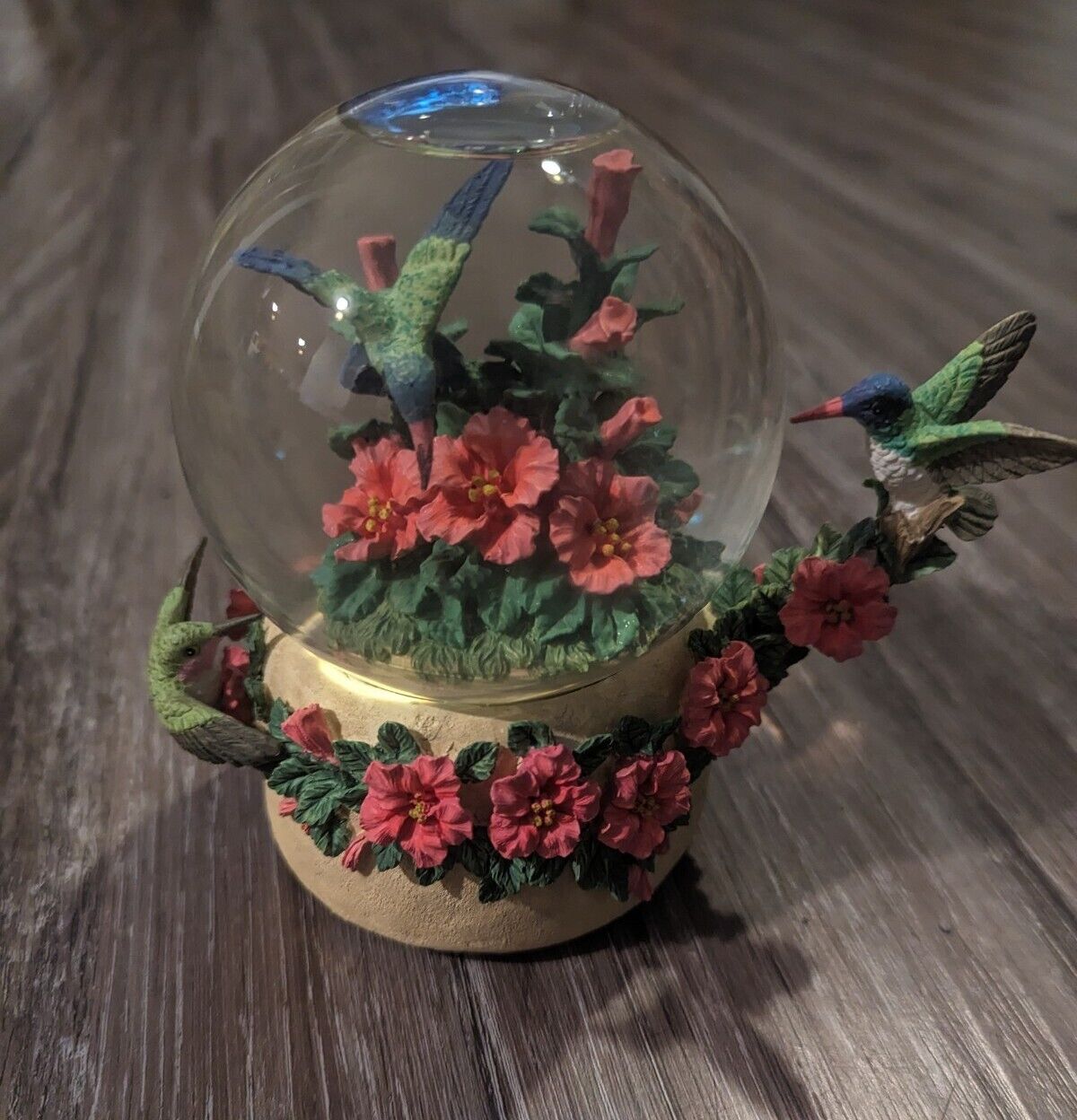 Vintage Westland Giftware Hummingbird Music Water Globe Waltz Of The Flowers