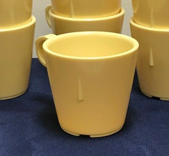 Vintage Butter Cream Melamine Stackable Coffee Cups ABC #410