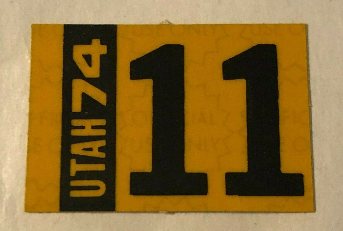 Nov. 1974 Utah Motorcycle Car Truck New License Plate Registration Special Tag