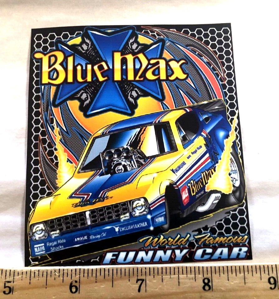 Raymond Beadle BLUE MAX World Famous Funny Car NHRA Drag Racing Sticker, Ver 2