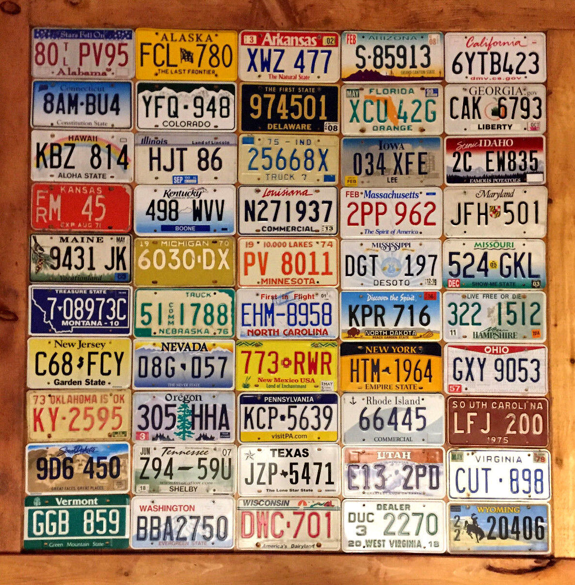 Complete 50 State License Plate Collection in Good Condition