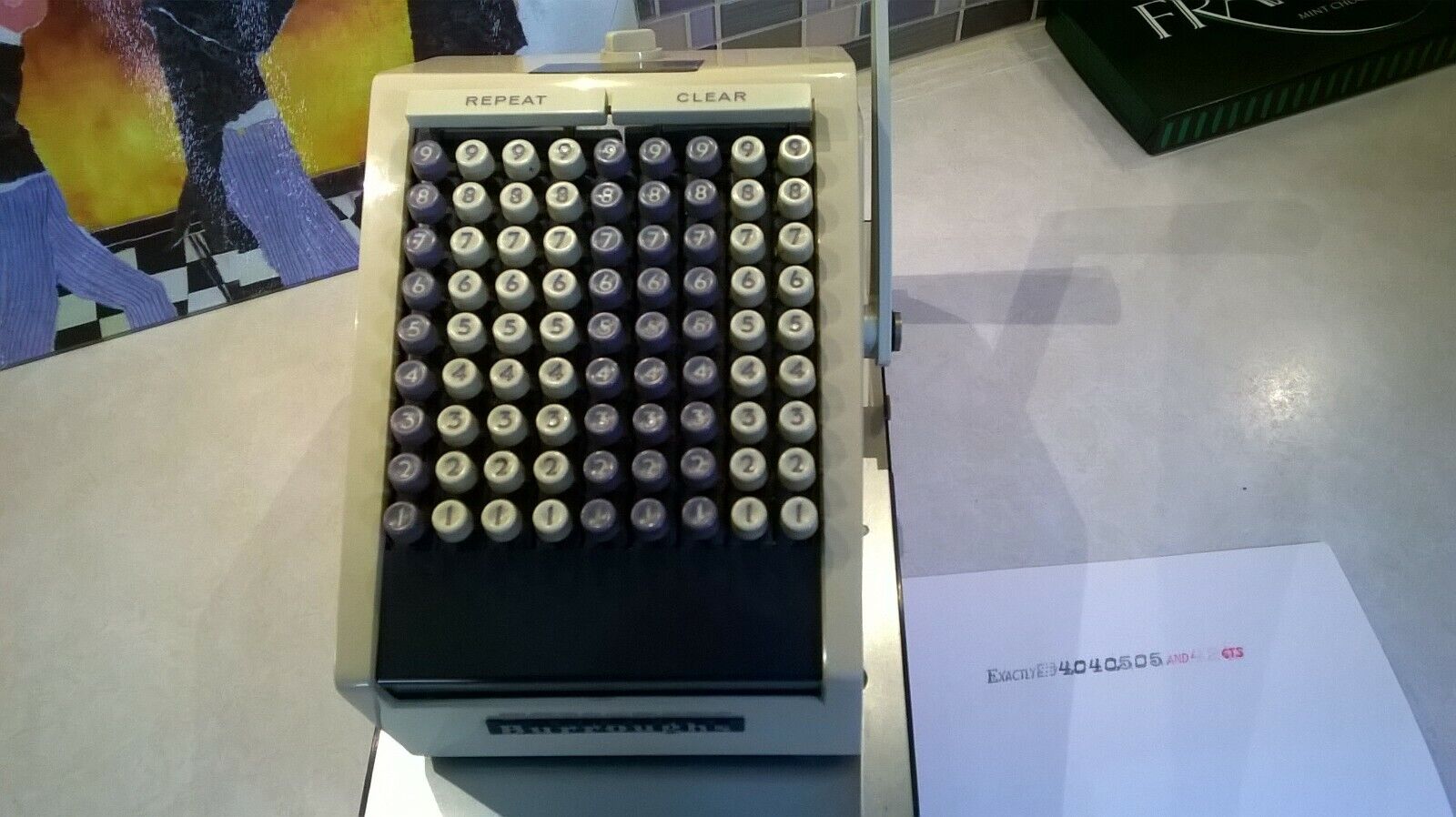 Burroughs Protectograph T840  Hand Crank Manual Check Writing Machine Vintage /