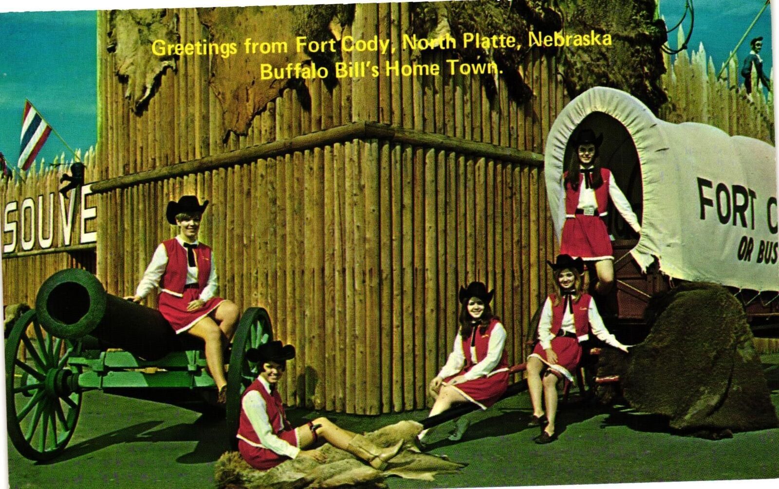 Vintage Postcard- Fort Cody Trading Post, Buffalo Bill\'s Hometow UnPost 1960s