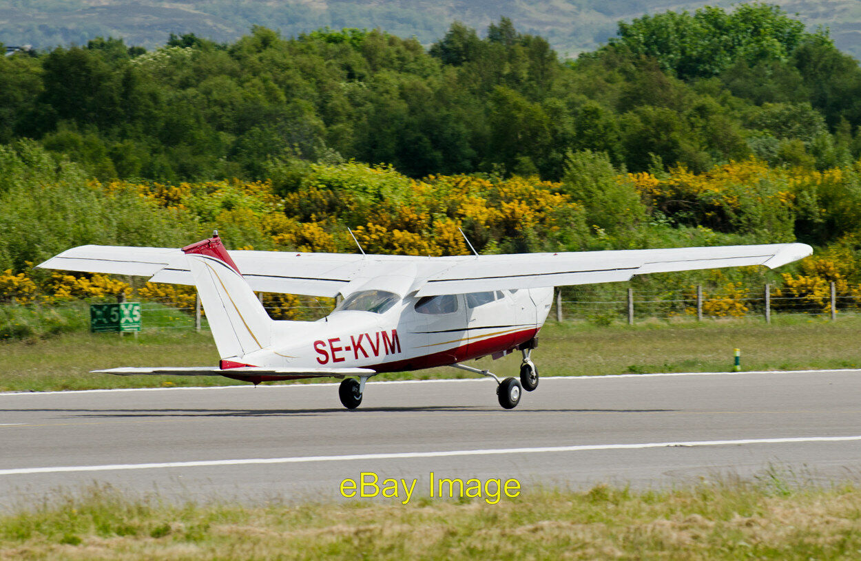 Photo 12x8 SE-KVM departs Oban Airport A Cessna F177RG registration SE-KVM c2013