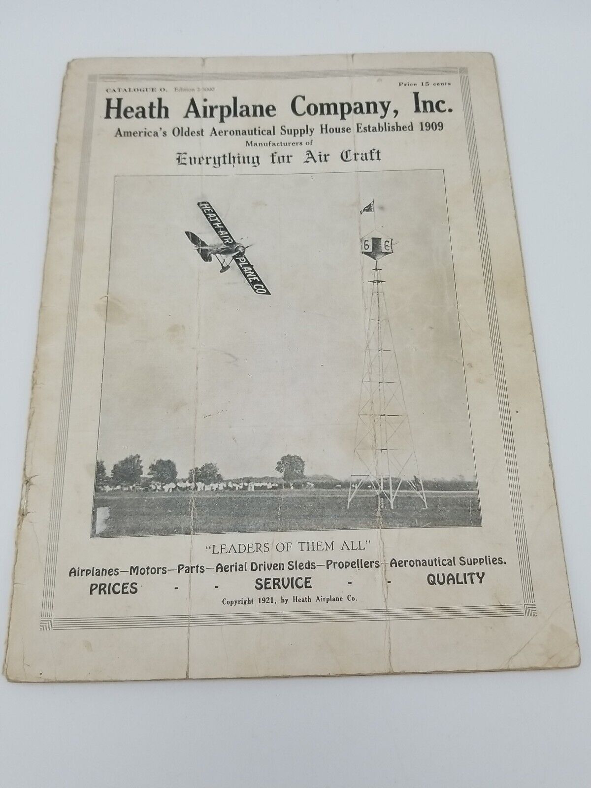 Heath Airplane Company Everything for Air Craft Catalogue O 1921 Aeronautical