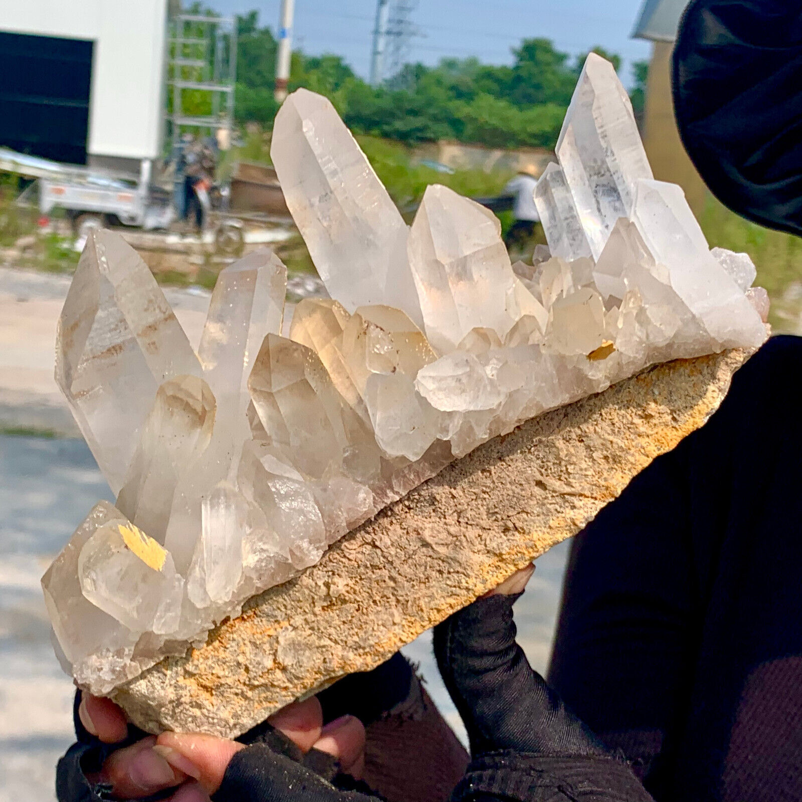 3.02LB A+++Large Natural white Crystal Himalayan quartz cluster /mineralsls