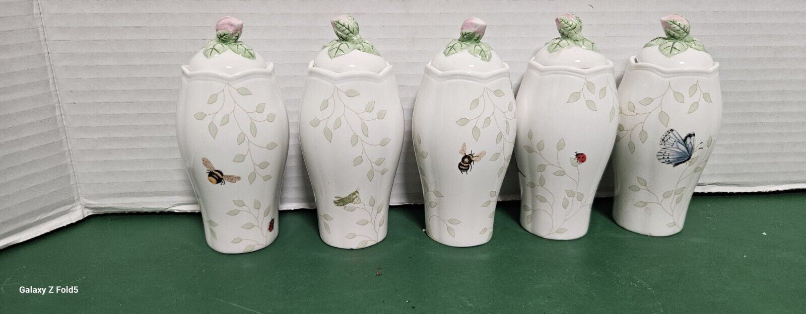 Lenox Lot Of 5 Beautifully Crafted Vintage Porcelain Spice Holders. Pristine...