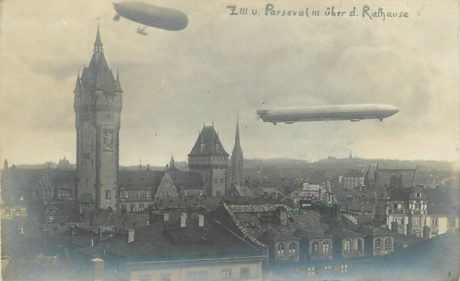 Postcard RPPC Germany Frankfurt 1909 Ballroom Meet Airship 23-2689