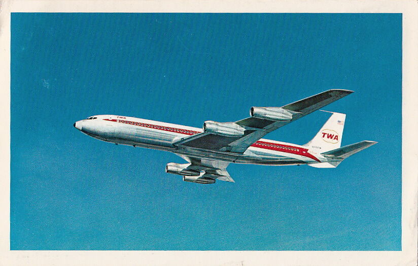  Postcard Airplane TWA Star Stream 