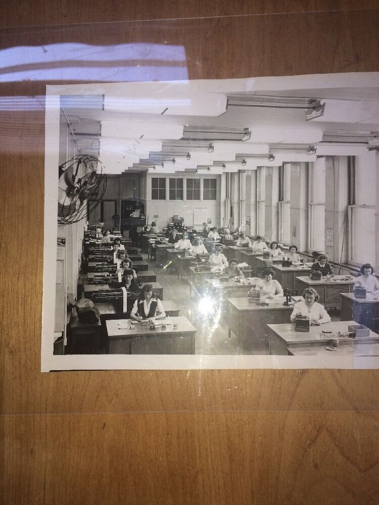 8 X 10 Black-And-White Photo Of Women Working In Office In The Mid-1940S.