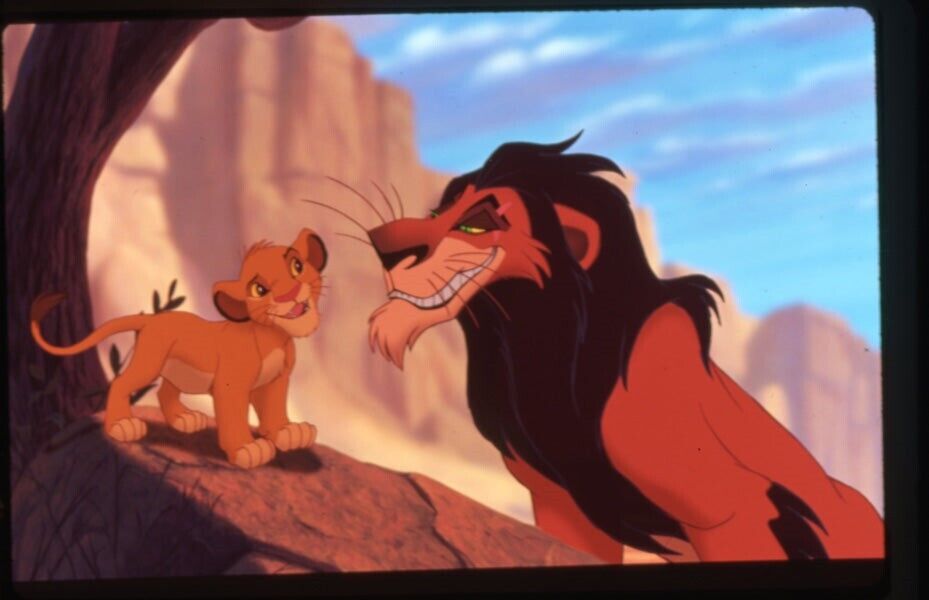 The Lion King Disney Animation Simba Scar Original 35mm Transparency Stamped 