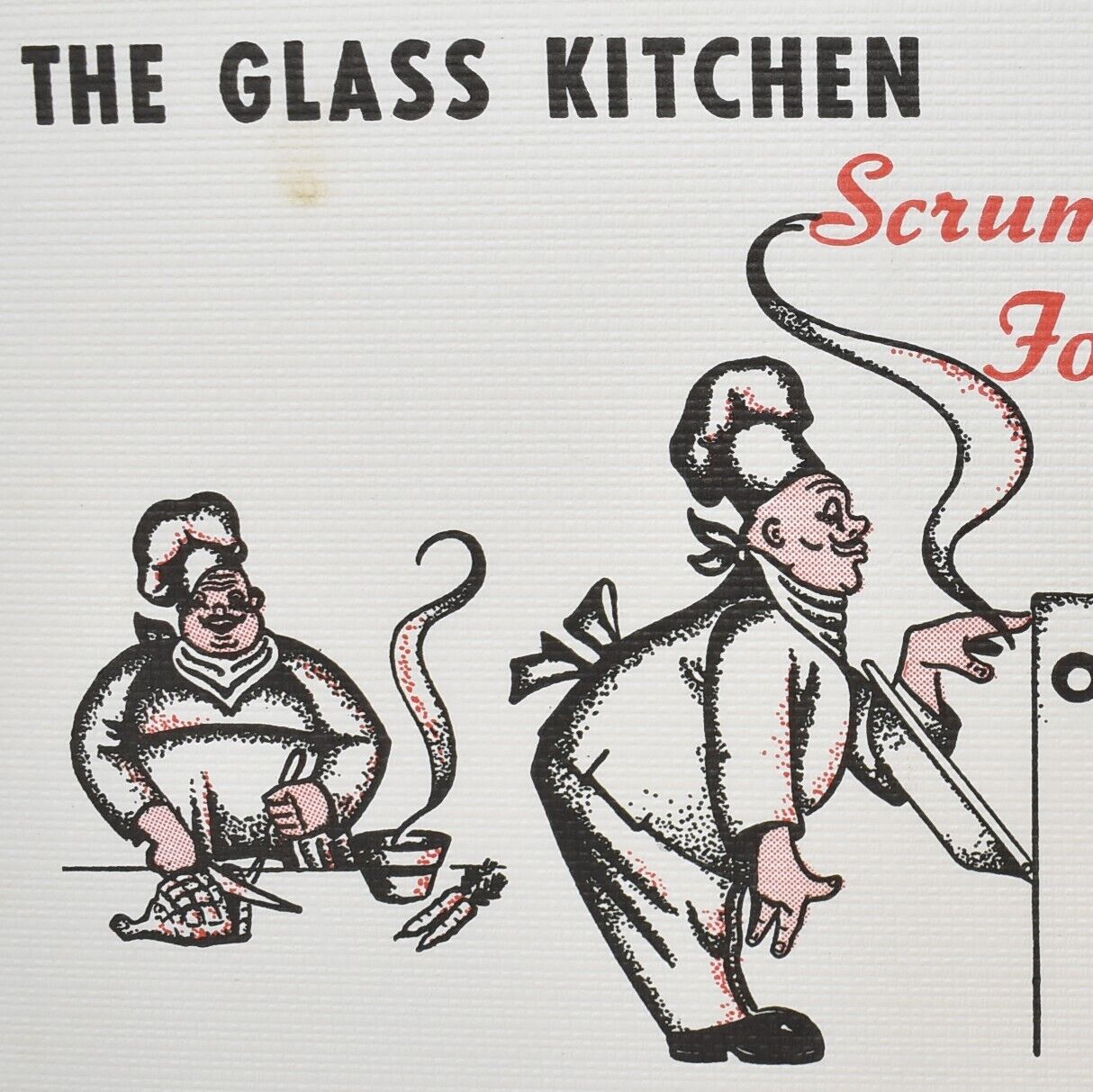1950s Glass Kitchen Restaurant Placemat Lancaster Pennsylvania Glasgow Delaware