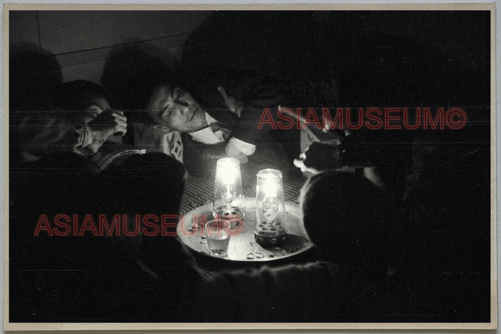 40's HONG KONG MAN WEAR SUIT SMOKING OPIUM DEN Vintage Photo Postcard RPPC #1359