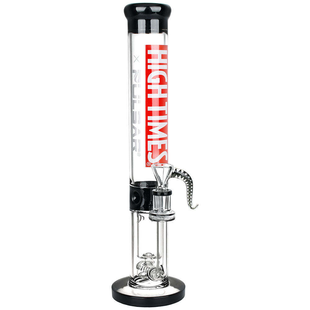High Times x Pulsar Logo Straight Tube Recycler Water Pipe - 14.75\