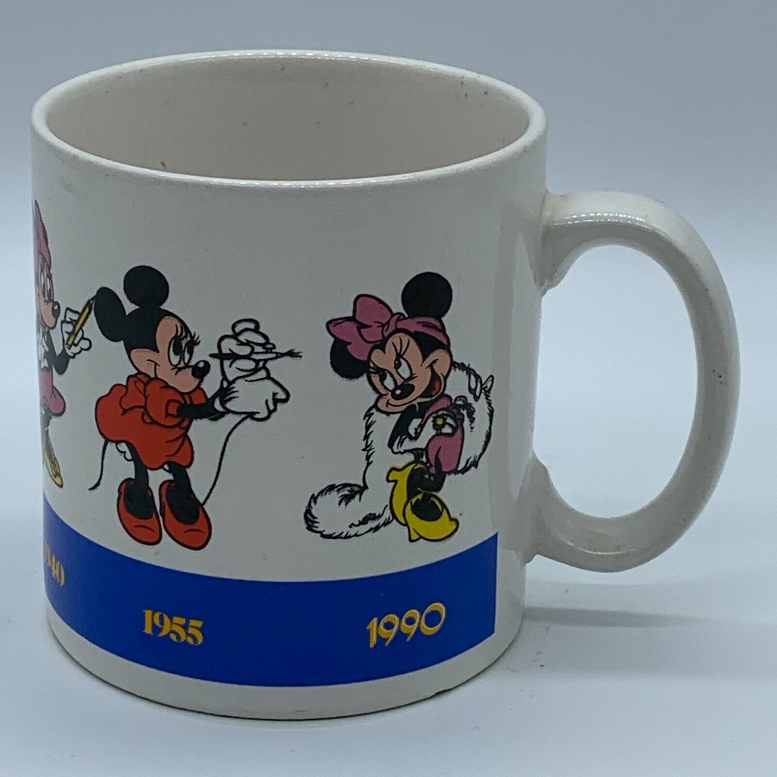 Vintage Minnie Mouse Coffee Mug Through The Years 1928 to 1990
