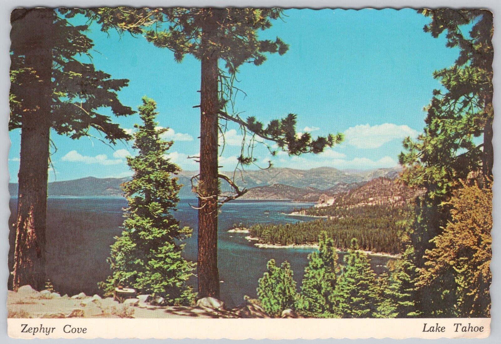 Lake Tahoe Vintage Postcard, Nevada, Zephyr Cove