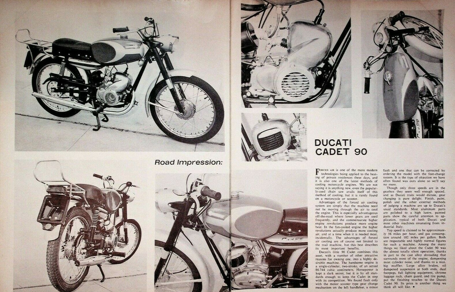 1965 Ducati Cadet 90 - 2-Page Vintage Motorcycle Article
