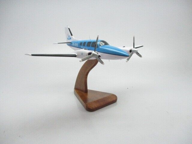 Baron 58 Beech KLM Airplane Desktop Mahogany Kiln Dried Wood Model Small New