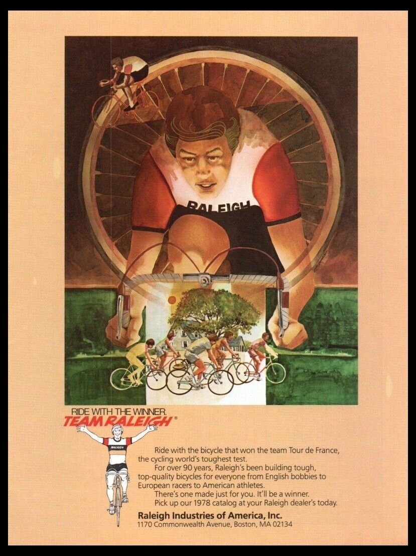 1978 Raleigh Vintage ORIGINAL Bike/Bicycle Print ad /mini poster-1970\'s