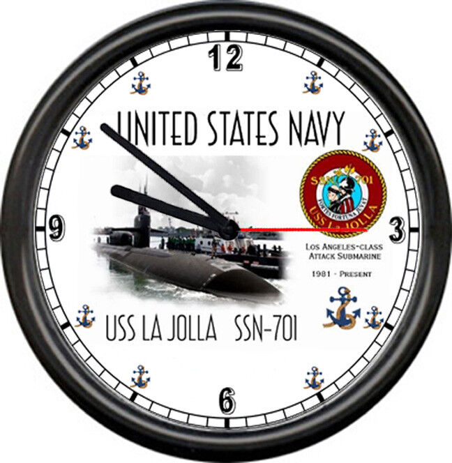 USS La Jolla US Navy Attack Submarine Naval Ship SSN-701 1981-Present Wall Clock