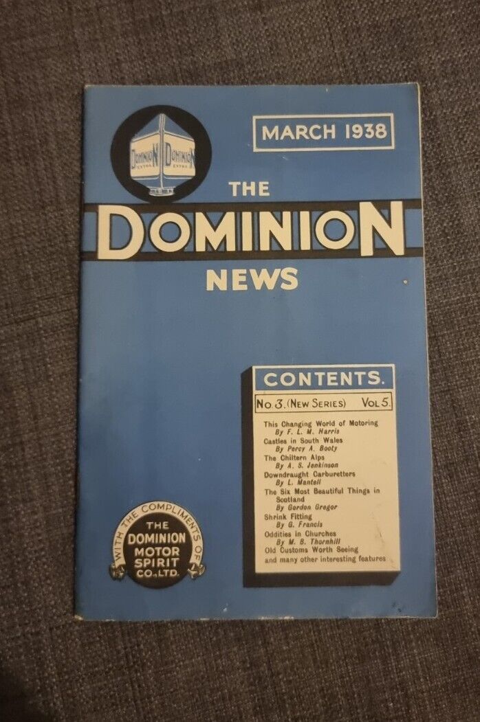 The Dominion news March 1938 Vintage Petrol Oil Tin Can Motor Spirit