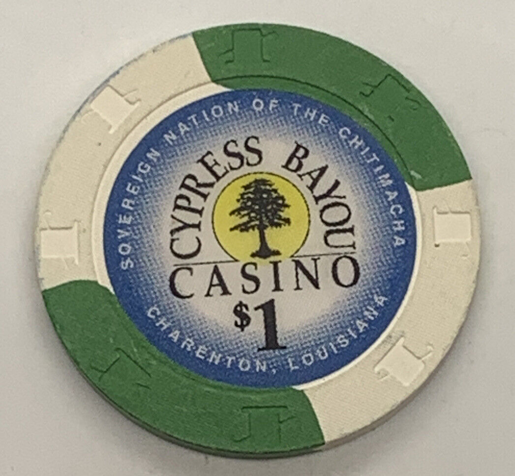 Cypress Bayou Casino - Charenton Louisiana - $1 Chip H&C - 1993