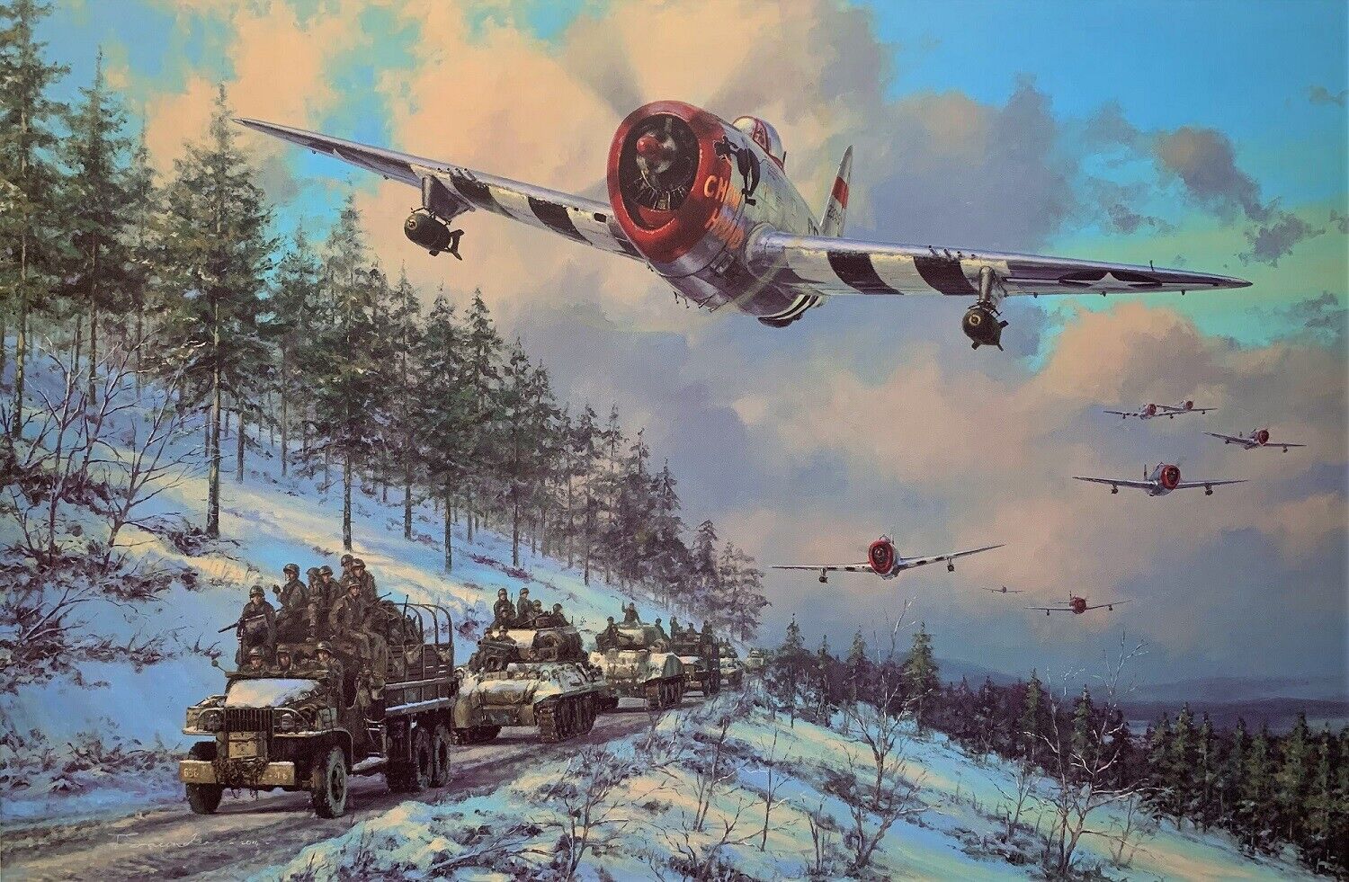 Thunder in the Ardennes, Anthony Saunders signed by 7 Battle of the Bulge vets