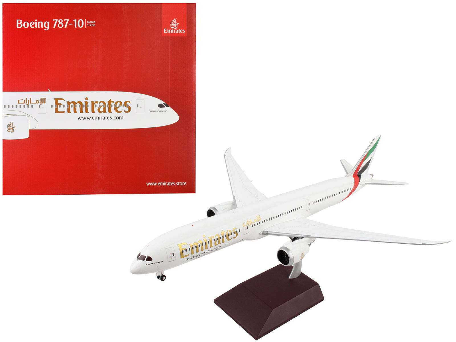 Boeing 787-10 Commercial Emirates Airlines Striped 1/200 Diecast Model Airplane