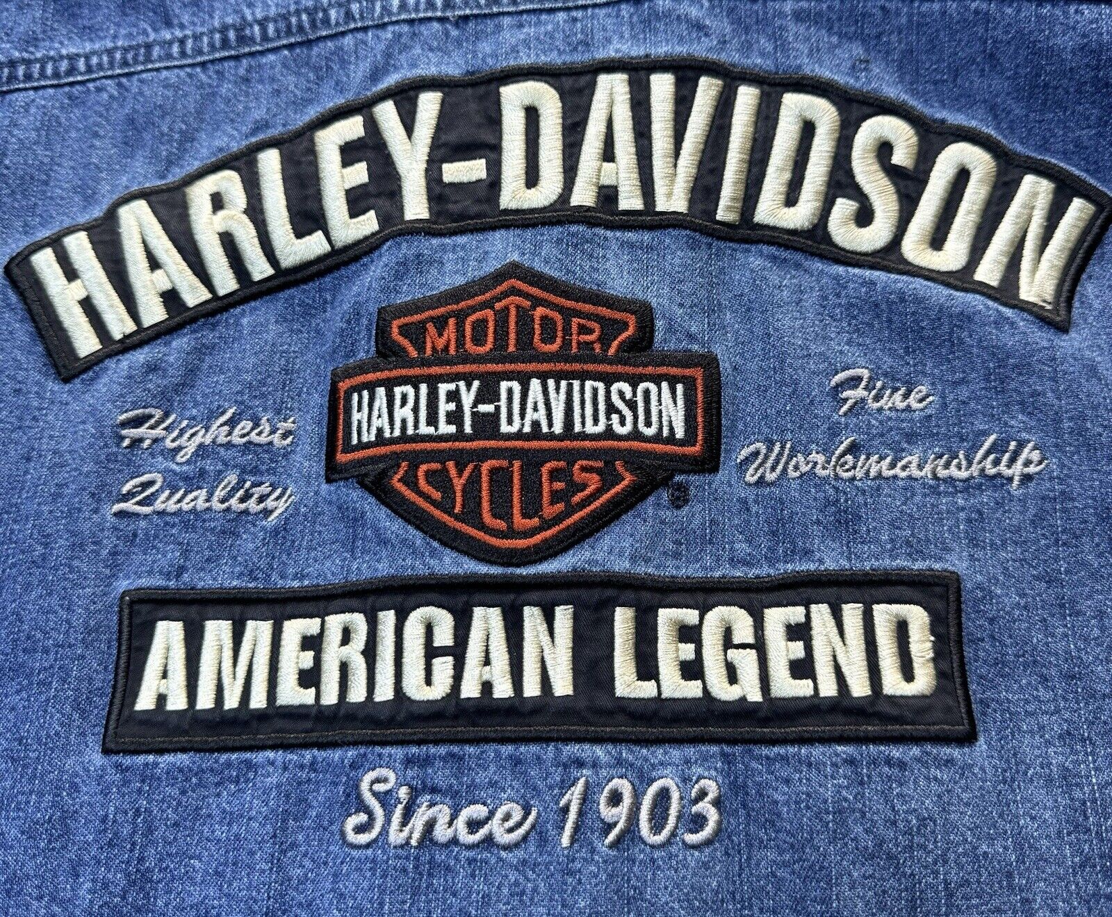 Harley Davidson Men’s 2xl Denim Riding Vest 