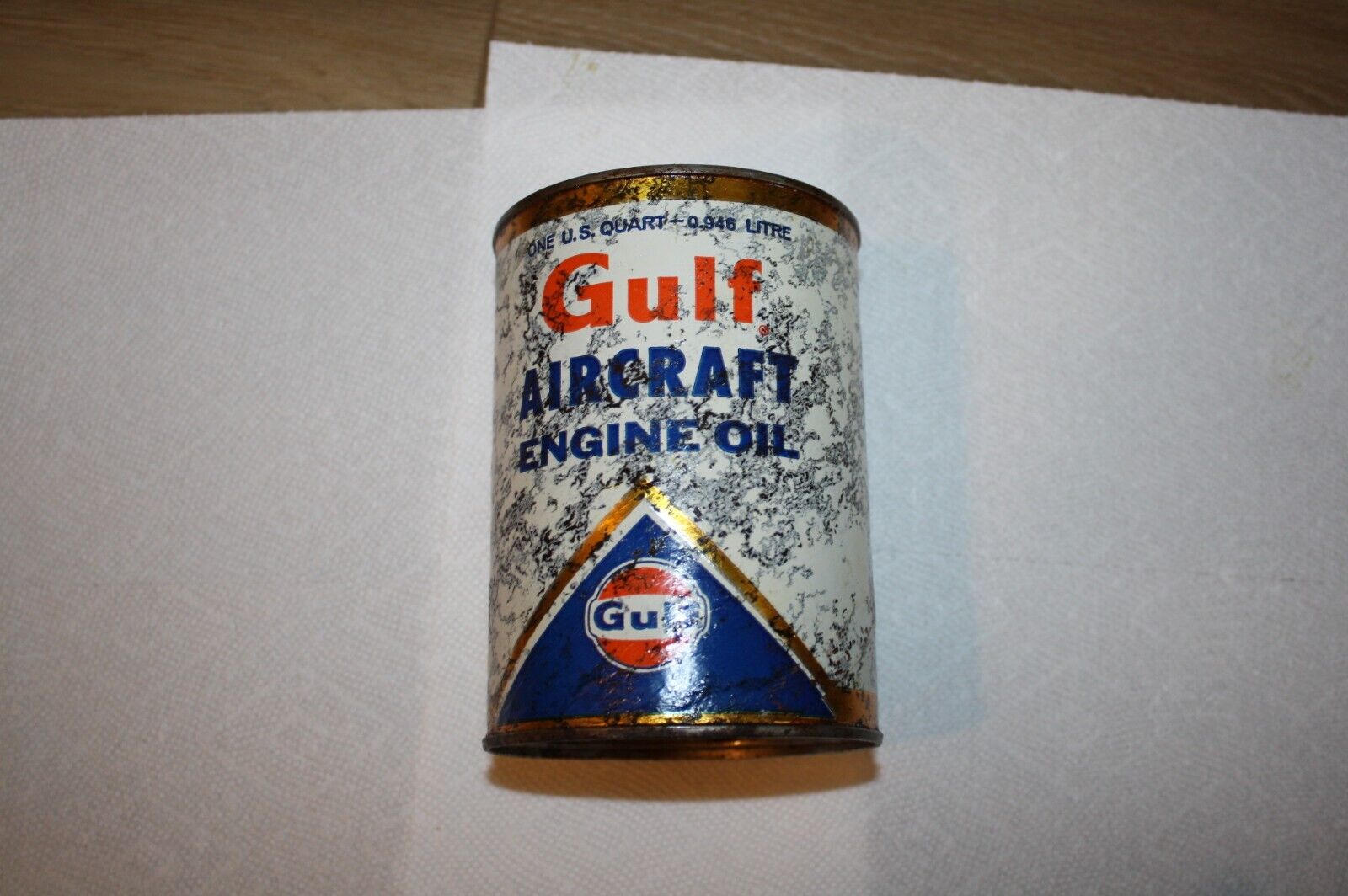 Vintage Gulf Motor Oil Can aircraft oil very rare original