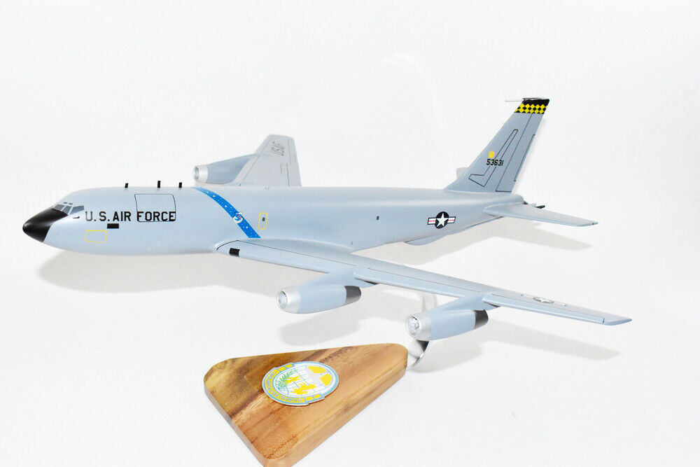 7th Air Refueling Squadron KC-135A Model, 1/90th Scale, Mahogany, Aerial