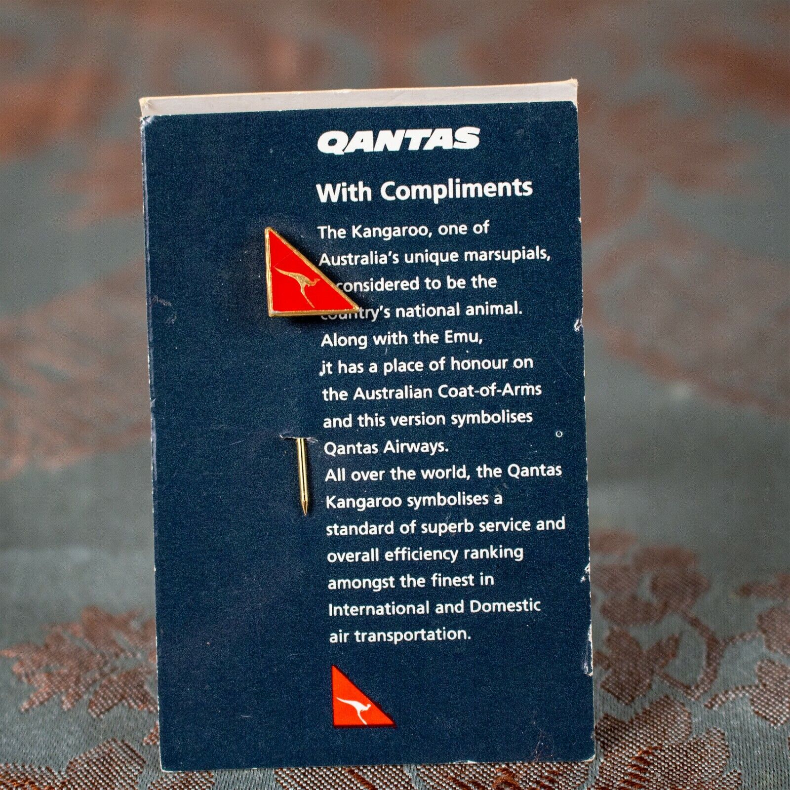 1980's Vintage QANTAS AIRLINES Air Hostess Crew Kangaroo Pin