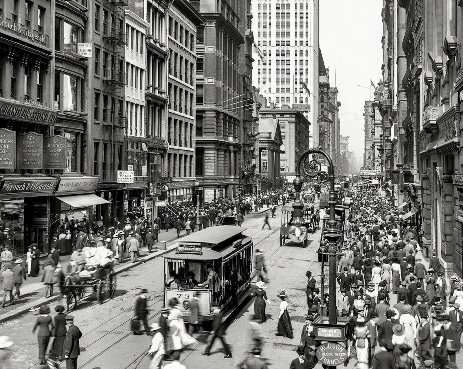 1912 BROADWAY New York BUSY STREET SCENE Photo  (195-c)