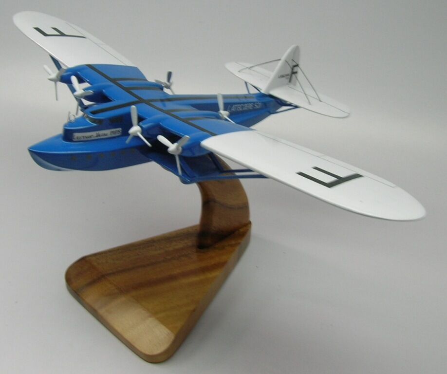 L-521 Latecoere 521 France Flying Boat Airplane Mahogany Wood Model Small New
