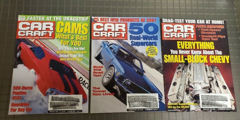 2001 Car Craft Magazines - 9 Issues