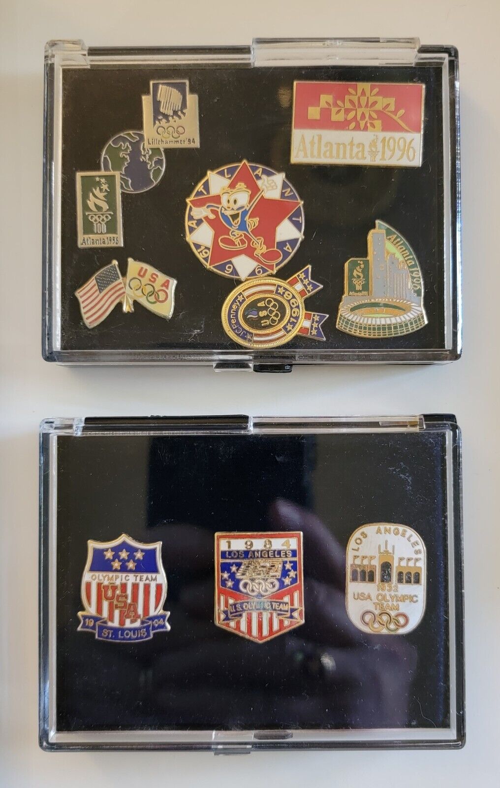 Vintage Olympic Pin Collection Lot Atlanta 1996, Los Angeles 1984, Los Angeles