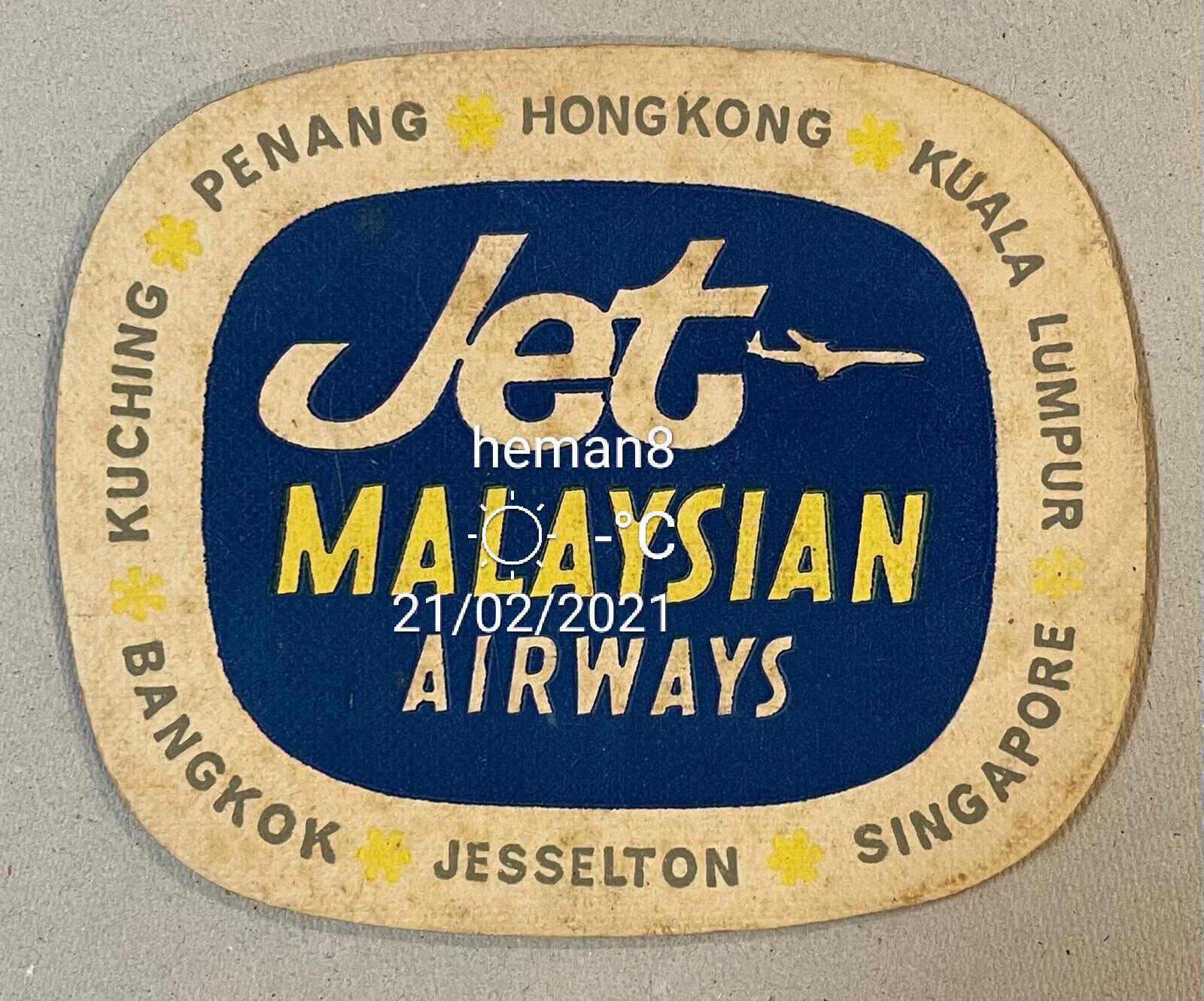 1960\'s  Malaysian Airways ( predecessor of Singapore Airlines) coaster