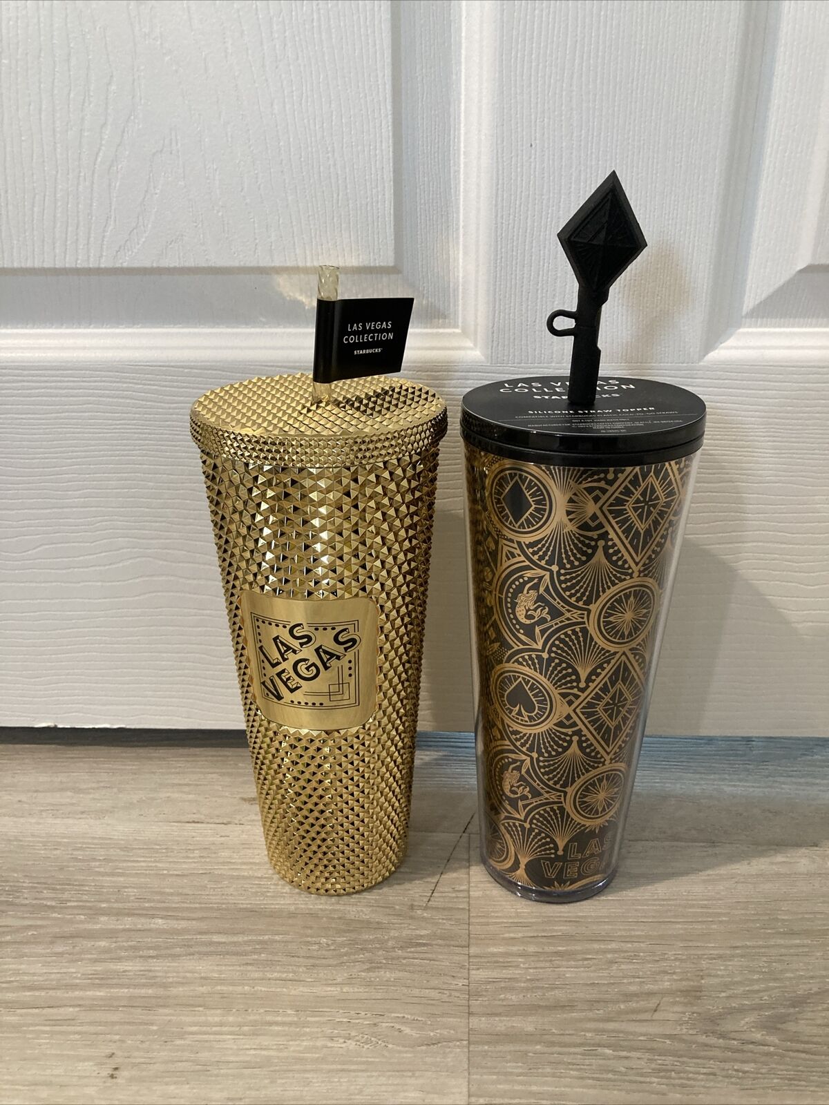 Starbucks Las Vegas Collection 2023 Gold Studded and Black Gold 24oz Tumblers